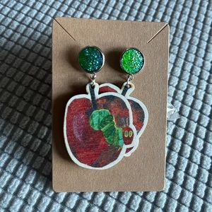 3/$25 ✨The Very Hungry Caterpillar Stud Gem Wood Earrings | Educational Earrings